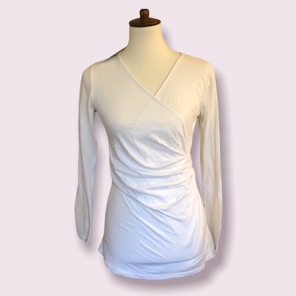 Revolve Bobi Los Angeles White Crossfront Top